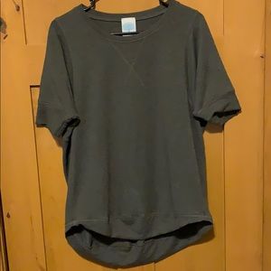 Dark olive simple short sleeve T-shirt